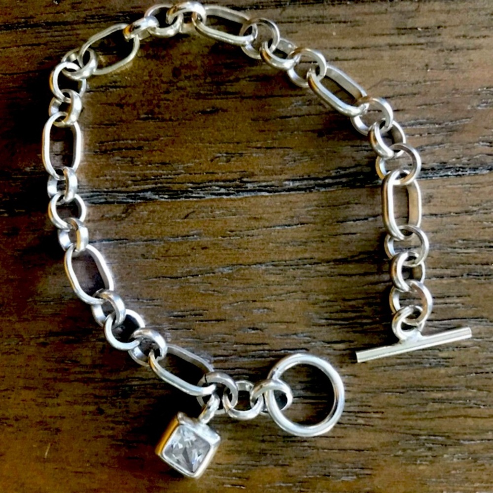 Sterling Silver Charm Toggle Bracelet - image 1